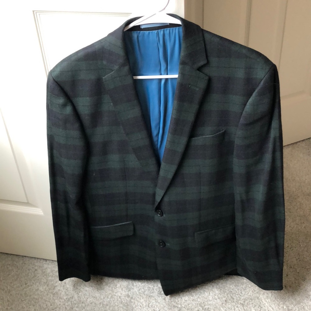 green and black size 38 mens sport coat perfect condition